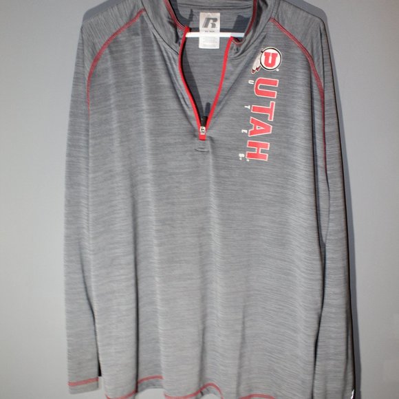 Utah Utes Grey 1/4 zip up Jacket - Picture 1 of 4
